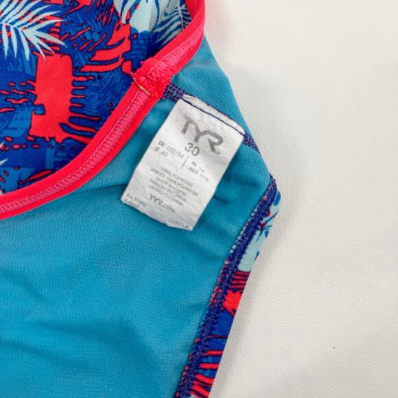 TYR Womens Tortuga Trinity Fit One Piece Swimsuit Size 30 Teal Competition - Picture 6 of 8